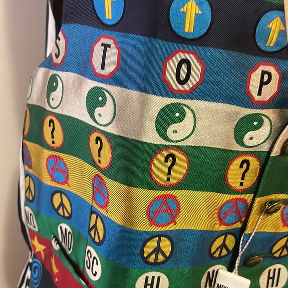 Moschino Cheap Chic Men's Silk Peace Sign Vest NWT THE NANNY - Picture 4 of 16